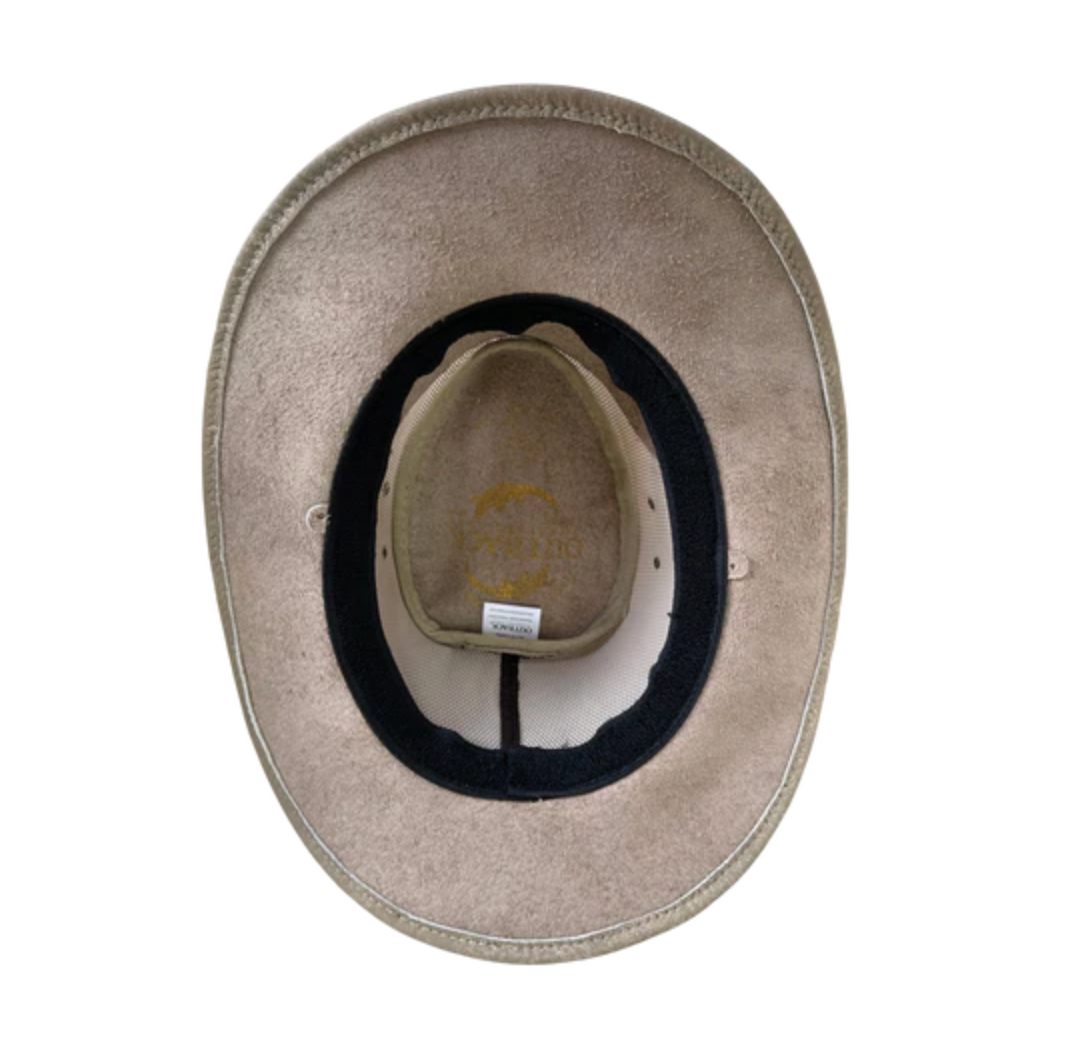 Maverick Leather Cooler Outback Hat  - Bone | Countryside Gear