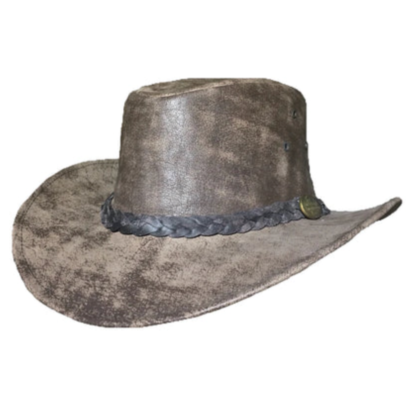 Leather Maverick Hat - Hickory Stone - The Golden Apple NZ